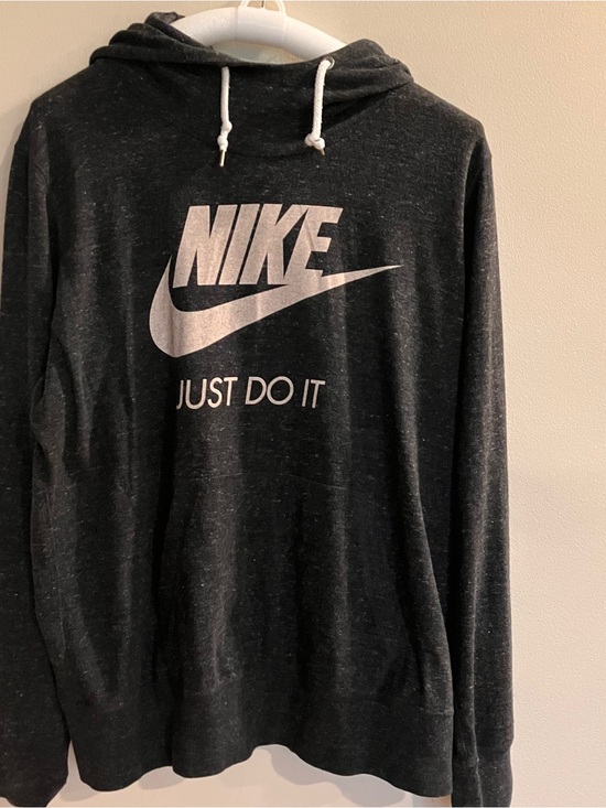 Nike Other - Nike Men’s blue Hoodie Sweatshirt with White Swoosh (very small patched hole)